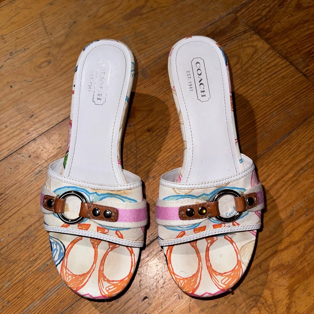 Coach “Fiona” Slide on Wedges - Picture 2 of 8